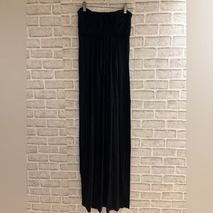 Ooyoo Elegant Black Strapless Maxi Dress, medium